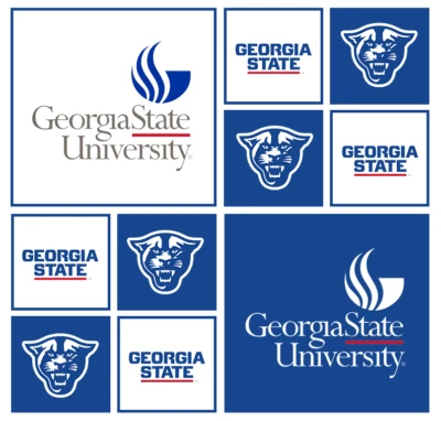 Tecido bloco Georgia State University por jarda - Imagem 1 de 2