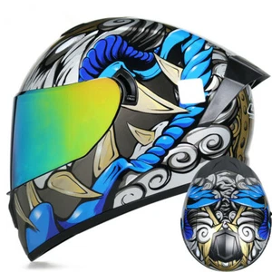 New Full Face Racing Motorbike Helmet Winter Warm Double Visor Motorcycle Helmet - Imagen 1 de 17