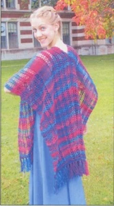 St. Seraphina Knits Knitting Pattern P-25 Aztec Lace Poncho - Picture 1 of 3