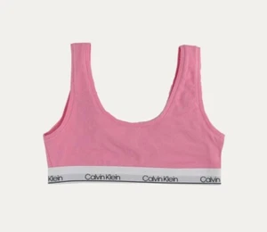 Calvin Klein Girl's Modern Cotton Cropped Bra-Pink-Size: Small (6-7) - Picture 1 of 1