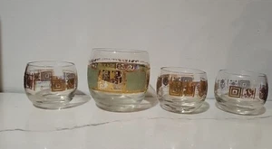 4 Vintage Culver 22k Gold Barrel Tumblers 10 OZ - Picture 1 of 6