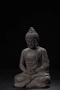 9.8" Chinese Natural Eaglewood Hand-carved Exquisite Shakyamuni Buddha Statue - Picture 1 of 9
