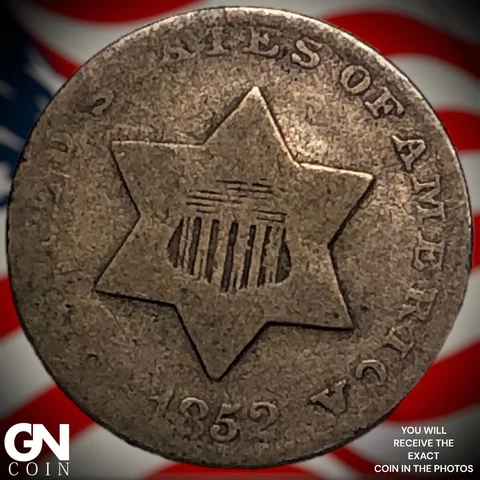 1852 3 Cent Silver Piece  Q4806 Cover