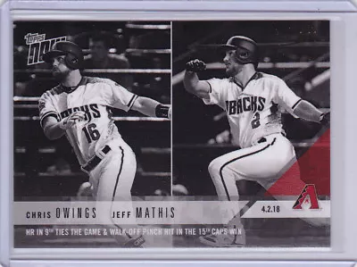 Chris Owings Jeff Mathis Diamondbacks 2018 Topps NOW 27BW Platinum TRUE 1/1 BW - Image 1 of 2