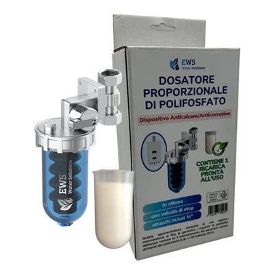DOSATORE SALI POLIFOSFATI FILTRO ANTICALCARE PER CALDAIE ATTACCHI 1/2” +RICARICA - Immagine 1 di 4