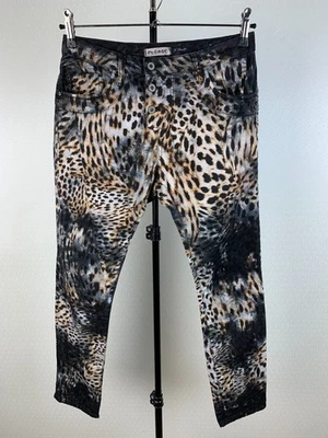 PLEASE Italy Damen Gr. ca. 38 stretch Jeans Animal Leo Denim Jeanshose 909 - Bild 1 von 4