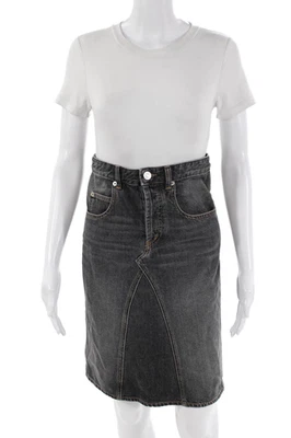 Etoile Isabel Marant Women Cotton Knee Length Denim Skirt Black Size 34 - Image 1 of 4