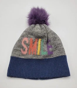 Gap Kids Girls’ Multi-color ’Smile' Pom Beanie Sz S/M Pre-owned - Picture 1 of 3