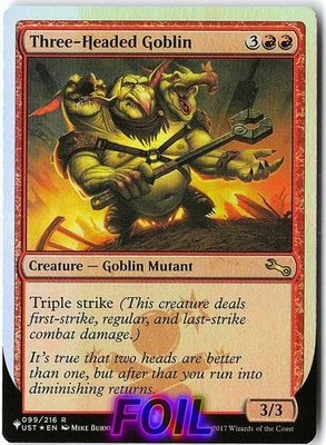 Three-Headed Goblin FOIL 99 Rare Unstable NM MTG - Image 1 of 2