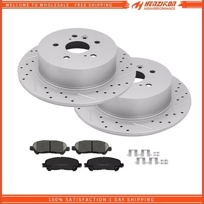 Rear Brake Rotors Ceramic Pads for 2008 -  2011 2012 2013 Toyota Highlander - Image 1 of 4