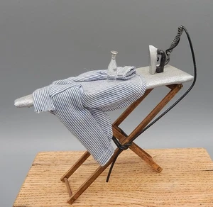 Betty Jo Chuddy OOAK Ironing Board With Iron Artisan Dollhouse Miniature 1:12 - Picture 1 of 11