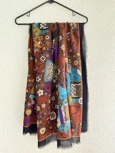 Harrods 100% Wool Print Women's Scarf - Picture 1 of 6