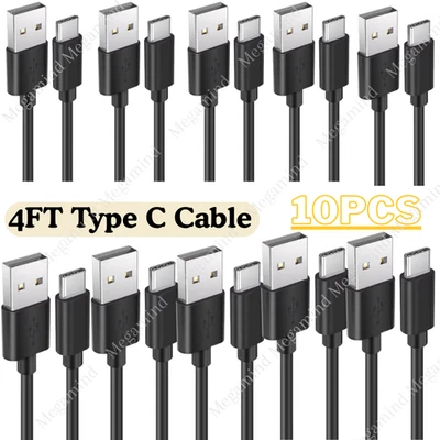 10 Pack For Samsung S23 S22 S21 S20 USB Type C Fast Charging Charger 4FT Cable - Image 1 of 4