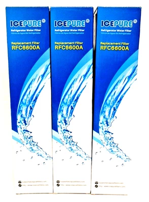3 paquetes. Filtros de agua para refrigerador IcePure RFC6600A sin BPA nuevos sellados envío gratuito Foto 1 de 4