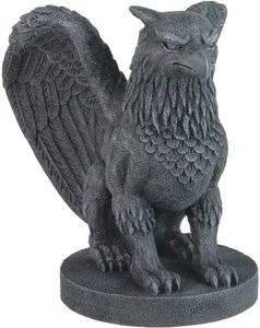 Statua gotica Grifone Gargoyle - Statuina medievale in resina guardiano alato - Foto 1 di 11