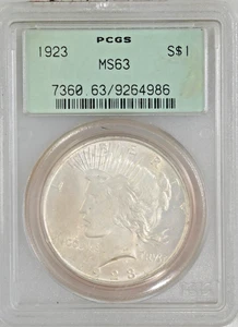 1923 Peace Silver Dollar MS63 PCGS - Picture 1 of 2