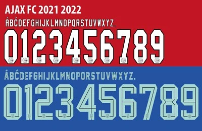 Juego de nombre y número para fútbol local/fuera Ajax Amsterdam Eredivisie League 2021/2022 Foto 1 de 2