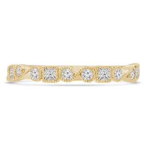 Pendente e fascia a goccia con diamanti 0,39 CT Princess VS1 F oro giallo 14 carati - Foto 1 di 3