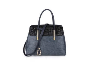 Long & Son Damen Wildledereinsatz mit Verzierungen Designer Schultertasche. - Bild 1 von 7