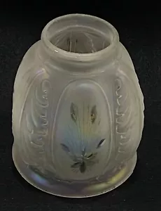 Antique 19th C. Victorian Frosted Opalescent Glass Pendant Tulip Lamp Shade - Picture 1 of 9