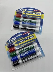 (2) Expo Dry Erase Markers Chisel Tip 5pk Blue BLK Red Purple Green COMBINE SHIP - Picture 1 of 2