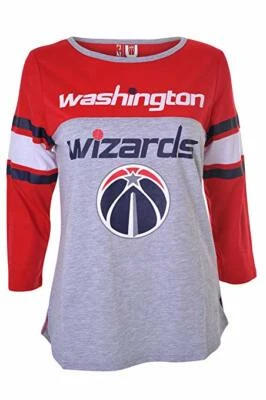 UNK NBA Women's T-Shirt Raglan Baseball 3/4 Long Sleeve Tee Shirt Large Foto 1 de 3