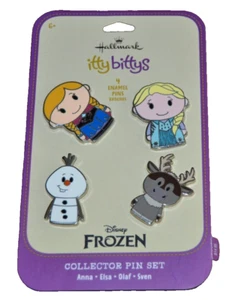 Juego de 4 prendedores esmaltados Anna Elsa Olaf Sven con sello Disney itty bittys FROZEN - Imagen 1 de 4
