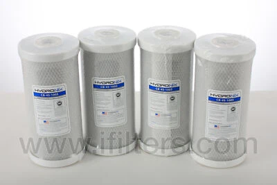 Hydronix 4 Pack CB-45-1005 Whole House, Hydroponics Carbon Block Water Filters - Image 1 of 4