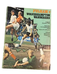 FULHAM V WOLVERHAMPTON WANDERERS - DIVISION TWO -11/9/1976 - GEORGE BEST PLAYED - Picture 1 of 1