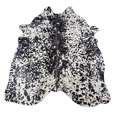 Alfombra de cuero de vaca estampada blanco y negro moteado tamaño: 7x5,5 pies Z-019 Foto 1 de 4