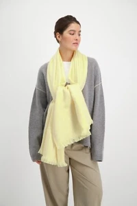 Alpaca Handwoven Scarf, Buttermilk & Spring Green, Luxury - Picture 1 of 7