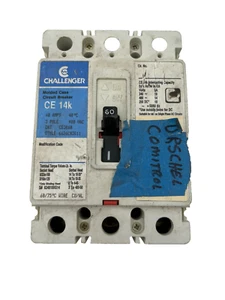 Challenger CE3060 Molded Case Circuit Breaker CE 14K, 60A, 3P, 480VAC - Picture 1 of 3