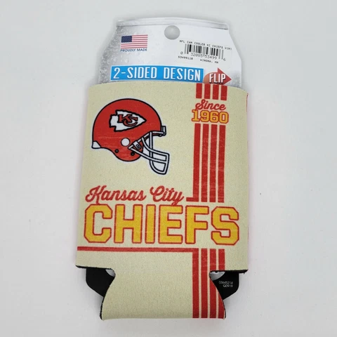 NFL Kansas City Chiefs Can Cooler Hugger Koozie Double Sided New Cover