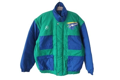Chaqueta de Colección Mercedes Actros Camión Carreras Talla XL 90s Azul Verde Foto 1 de 4
