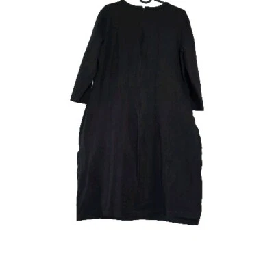 Nicole by Nicole Miller Size XL Black Dress 3/4 Sleeves Patchwork Suede Design  - Image 1 of 4