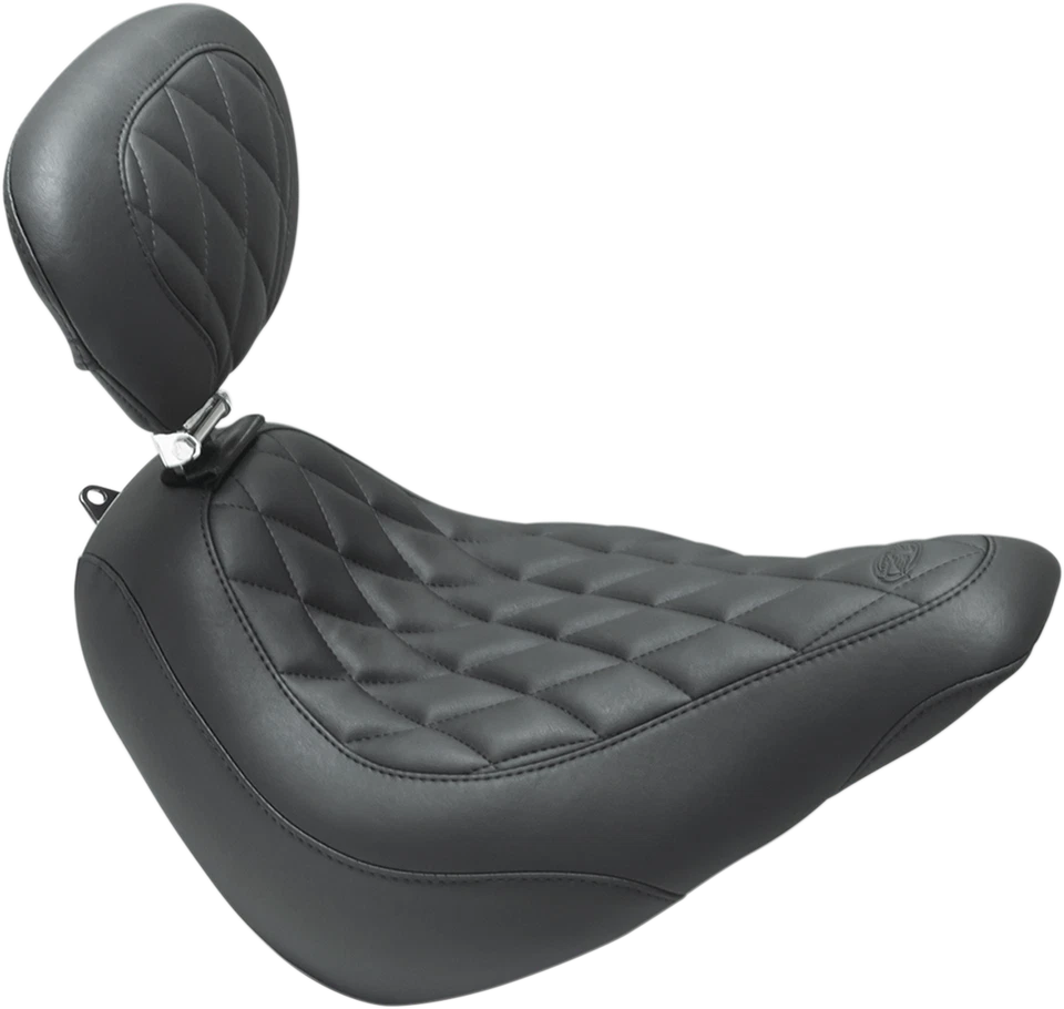 Mustang Seat Diamond Stitch w/Backrest For Harley Softail Slim 2018-2021 83046 Foto 1 de 1