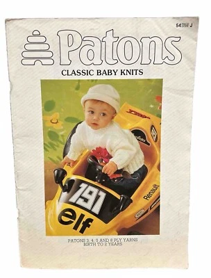 Patons Knitting Pattern Book 54 CLASSICS BABY KNITS  JUMPERS Cardigans VESTS - Image 1 of 4