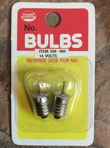Model Power 258-960 Bulb, Screw Base, Clear 14v 2pk NIP - Picture 1 of 1