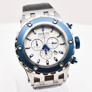 Invicta Reserve Specialty Men's Silver Ton Wristwatch w Blue Accents Model 10086 - Picture 1 of 12