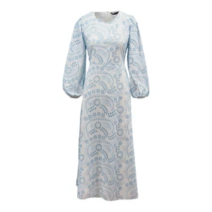 M&S Collection Pure Cotton Broderie Maxi Tea Dress - Picture 1 of 5
