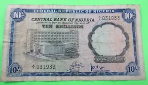 NIGERIA, 10 SHILLINGS, P#11a, ND(1968) - Picture 1 of 2