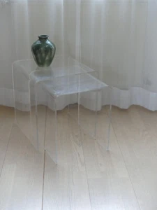 2satztisch Beistelltisch Plexiglas 2 x Nachttisch gebraucht U-Form - Bild 1 von 15