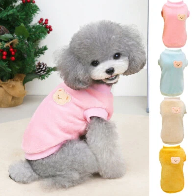 Flannel Fleece Thickened Warm Vest For Puppy Small Dog Cat Winter Pet Clothes ! - Image 1 of 4