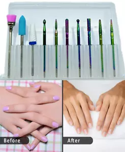 Trapano per smerigliatrice nail art macchina manicure elettrica punta proiettile diamantata 10 pezzi - Foto 1 di 5