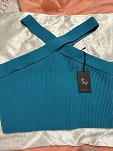 Sincerely Jules Dark Green Fitted Crop Top Size X Large NWT - Picture 1 of 11