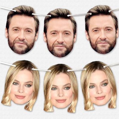 Personalised Photo Bunting - Pre-Cut Photo Faces With Ribbon to make Banners - Image 1 of 3