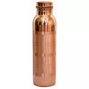 Pure Copper Water Bottle For Yoga Ayurveda Health Benefits 32 oz Silver Touch - Foto 1 di 3