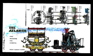 2366A 22c Stamp Set (Se-Tenant) (1987) THE LOCOMOTIVE FDC HD/HP BY FRAN PASLAY - Picture 1 of 1