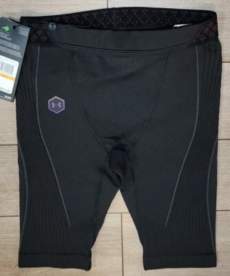 $65 Under Armour UA Rush Men's Small S Long Seamless Compression Shorts Black - Image 1 of 3