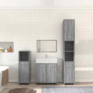 Set de Muebles de Baño 4x Aglomerado Roble Sonoma Aseo Multicolor vidaXL - Imagen 1 de 130